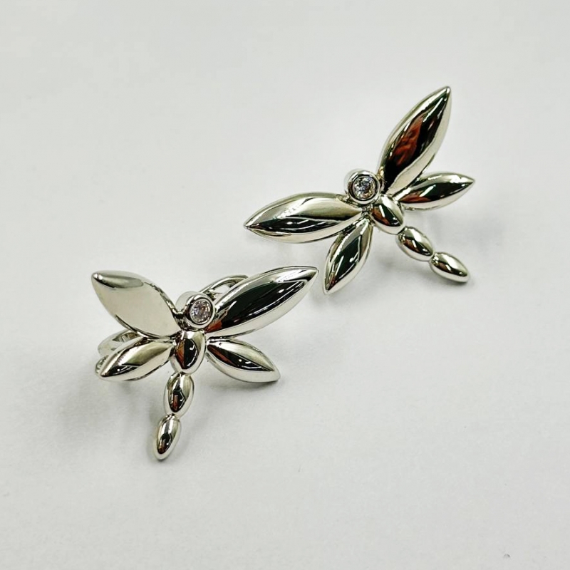 Швензы Стрекозы размер 18*24,8мм цвет серебро